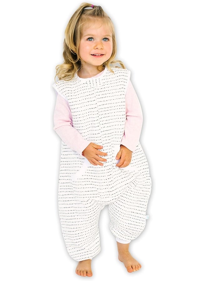 Tealbee Dreamsuit Toddler Sleep Sack with Feet - Walker Sleep Bag with Legs, Rayon made from Bamboo, Winter 1.5 TOG, 2-Way Zipper, 3T-4T - Brushed Black - Image 1
